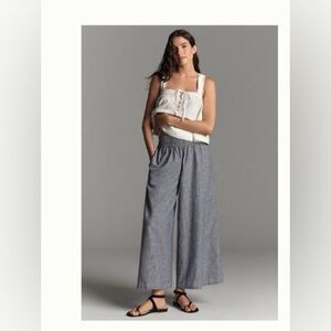 The Somerset Cotton and Linen Striped Pull On Pants